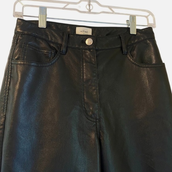 Wilfred The Melina Black Faux Vegan Leather Trousers Pants Sz 4 Mobwife 90s Vibe - Picture 2 of 8
